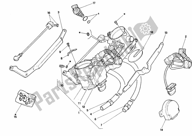 Tutte le parti per il Corpo Farfallato del Ducati Superbike 916 Senna 1994